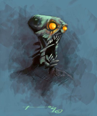 伝説の生き物: チュパカブラス、南米の吸血鬼 作： Alessandro Lonati
