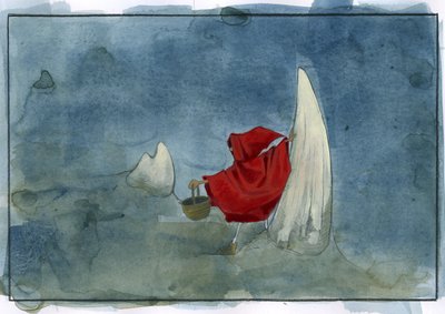 Chapeuzinho Vermelho - Fábula da Chapeuzinho Vermelho de Charles Perrault (1628-1703). Desenho de Alessandro Lonati 作： Alessandro Lonati