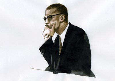 マルコムX（1925-1965）アフリカ系アメリカ人活動家 作： Alessandro Lonati