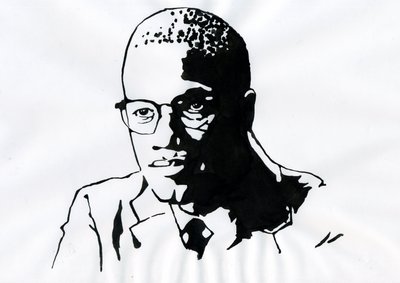 マルコムX（1925-1965）アフリカ系アメリカ人活動家 作： Alessandro Lonati
