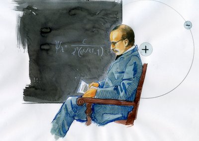 Max Planck, saksalainen fyysikko (Saksalaisen fyysikon Max Planckin (1868-1947) muotokuva) 作： Alessandro Lonati