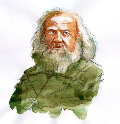 Retrato de Dmitri Ivanovich Mendeleev, Mendeleev (ou Dmitri Mendeleev 作： Alessandro Lonati
