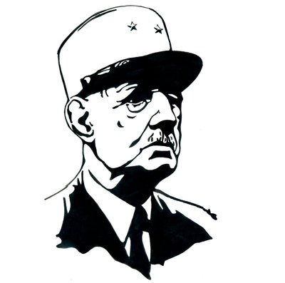 シャルル・ド・ゴール将軍の肖像 (1890-1970) 作： Alessandro Lonati