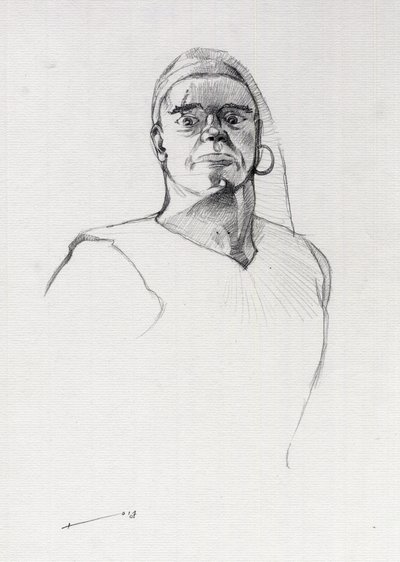 Retrato de pirata (corsário) ou busto de marinheiro. Desenho de Alessandro Lonati 作： Alessandro Lonati