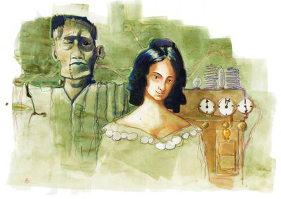 Muotokuva englantilaisesta kirjailijasta Mary Shelleystä (1797-1851), joka on kirjoittanut "Frankenstein or the Modern Promethee" (Brittiläisen kirjailijan Mary Shelleyn muotokuva) 作： Alessandro Lonati