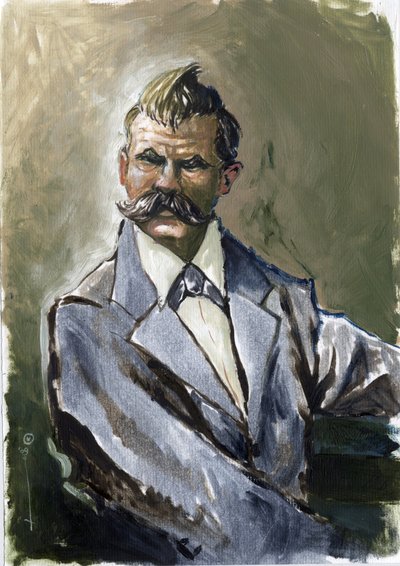 Muotokuva saksalaisesta filosofista Friedrich Nietzschestä (1844-1900). 作： Alessandro Lonati