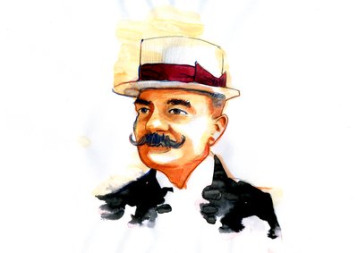 Retrato do escritor italiano Emilio Salgari (1863-1911) 作： Alessandro Lonati
