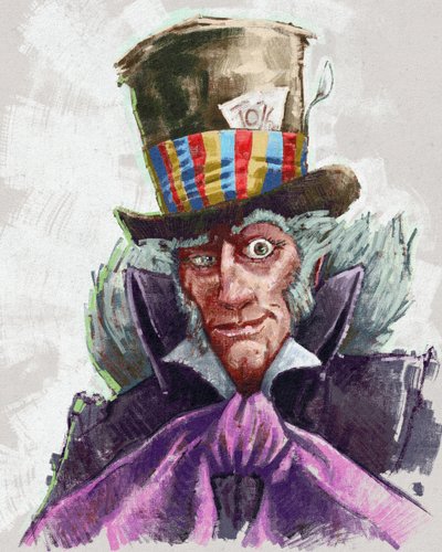 マッドハッターの肖像（イラスト） 作： Alessandro Lonati