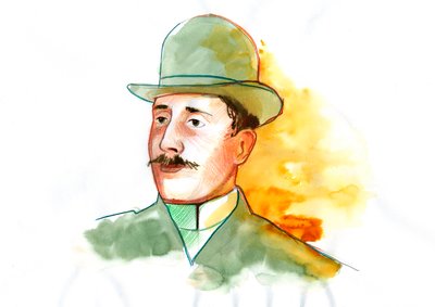詩人ギヨーム・アポリネールの肖像 (1880-1918) (英国の詩人ギヨーム・アポリネール) 作： Alessandro Lonati