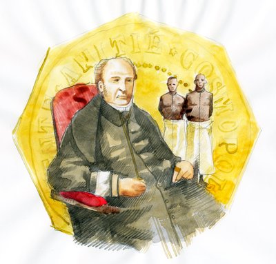 Victor Schoelcherin (1804-1893) esitys ranskalaisesta poliitikosta (ranskalaisen abolitionisti-kirjailijan Victor Schoelcherin muotokuva) Kuvitus: Alessandro Lonati 作： Alessandro Lonati