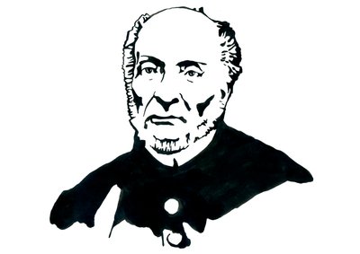 ヴィクトル・シェルシェール (1804-1893) フランスの政治家、フラン・マコンは、フランスで奴隷制の決定的な廃止の宣言を主導したことで知られています (フランスの奴隷制度廃止論者作家ヴィクトル・シェルシェールの肖像画) イラスト: アレッサンドロ・ロナティ 作： Alessandro Lonati
