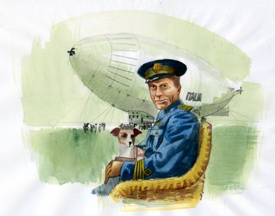 Representation of the Italian aeronautical engineer and explorer Umberto Nobile (1885-1978) (Portrait of Italian aeronautical engineer and Arctic explorer Umberto Nobile) Illustration by Alessandro Lonati   1458876   ja       japanese Successfully Translat 作： Alessandro Lonati