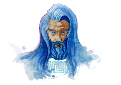 神聖なオウラノス (ギリシャ神話: ウラノス) の表現 作： Alessandro Lonati