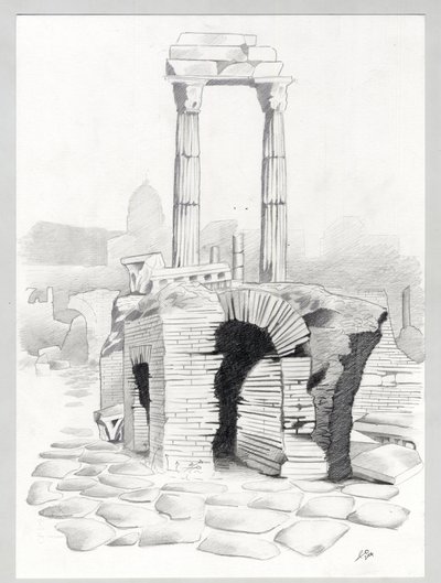 ローマのローマ時代の遺跡、フォーラム (foro romano) アレッサンドロ・ロナティ作。 作： Alessandro Lonati