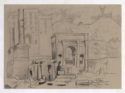 ローマのローマ時代の遺跡、フォーラム (foro romano) アレッサンドロ・ロナティ作。 作： Alessandro Lonati