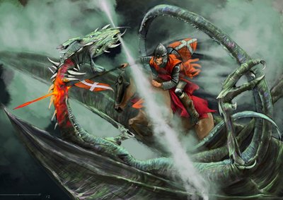 竜を倒す聖ゲオルギウス（絵） 作： Alessandro Lonati