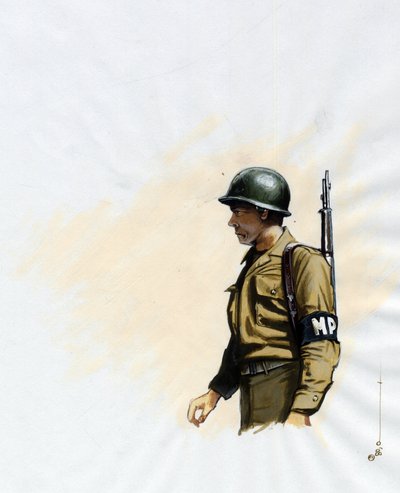 1939 年から 1945 年の第二次世界大戦: 1943 年から 1945 年までのアメリカ軍の兵士。アレッサンドロ・ロナティの絵 作： Alessandro Lonati