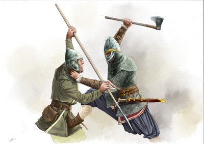 バイキングの戦士の戦い 作： Alessandro Lonati