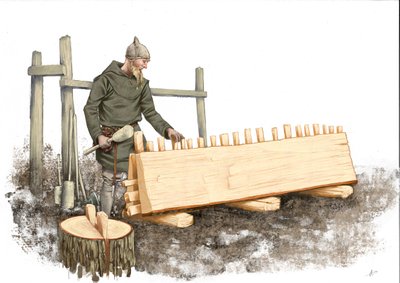 バイキング船大工の作業 作： アレッサンドロ・ロナティ