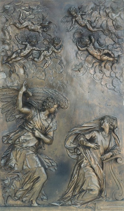 受胎告知、c。 1583年。 作： Alessandro Vittoria