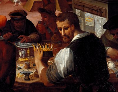 金細工師の工房。金工職人のディテール（絵画 作： Alessandro di Vincenzio Fei