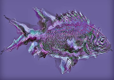 水の中の魚、2020年、（ミクストメディア） 作： Alex Caminker