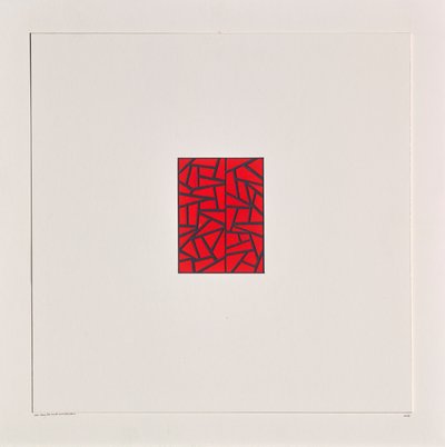 2021年「Red Bits on White」（カードにエナメル） 作： Alex Dunn