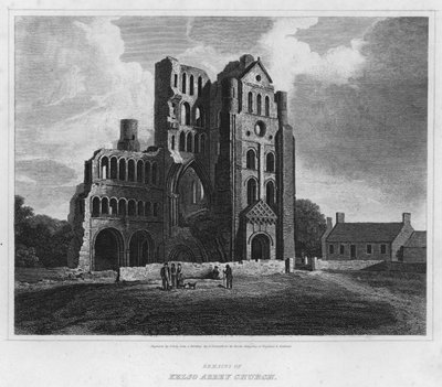 ケルソ・アビー・チャーチの遺構（彫刻 作： Alexander (after) Nasmyth