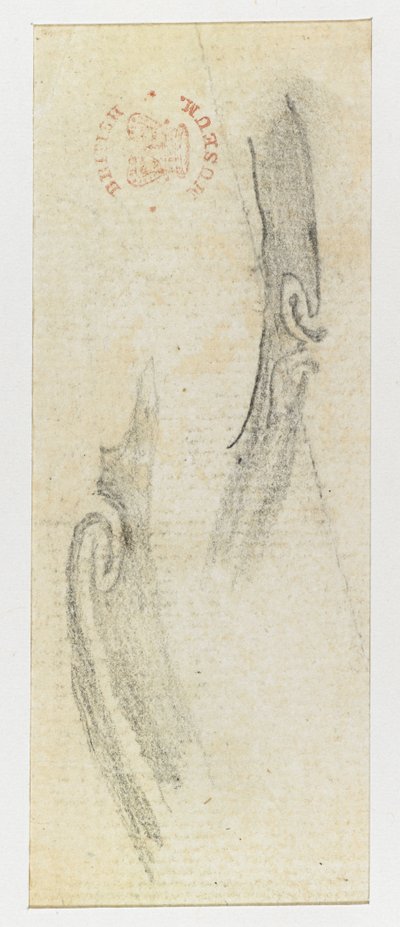 クック船長の最初の航海を示す、墨絵のスケッチ 作： Alexander Buchan