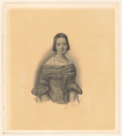 Antoinette Marie Henriette Jeanne Reigersman、Johnkheer Mr Pieter van den Brandeler の妻の肖像 作： Alexander Cesar August Valois (signed by artist)