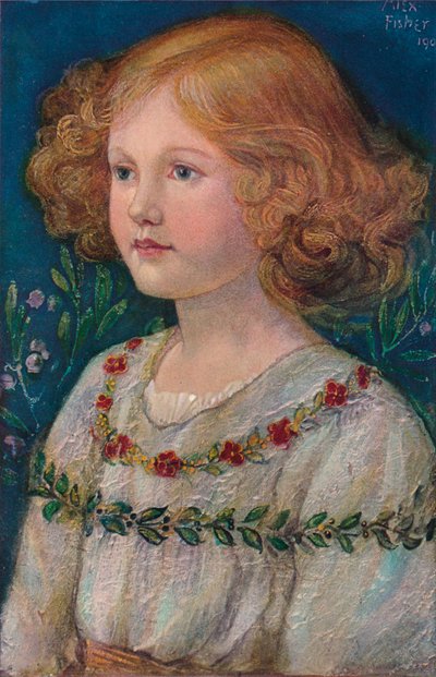 「ジョンの娘、ローズマリーのエナメルの肖像」、c1909 作： Alexander Fisher