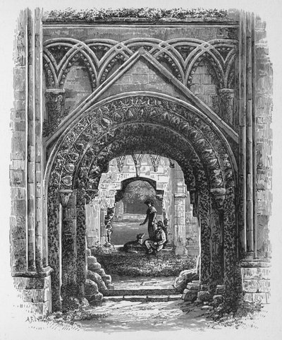 セントジョセフスチャペルの入口、グラストンベリー修道院、c1880、1897 作： Alexander Francis Lydon