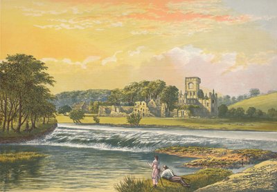 カークストール修道院、c1880、1897 作： Alexander Francis Lydon