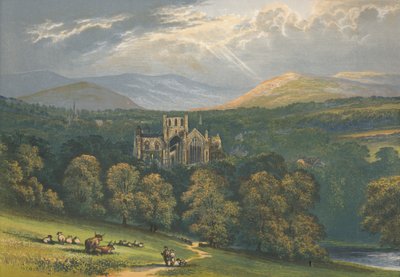 メルローズ修道院、1882年、1897年 作： Alexander Francis Lydon
