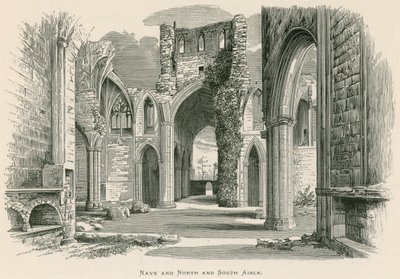 メルローズ修道院、身廊と北・南通路（彫刻作品 作： Alexander Francis Lydon