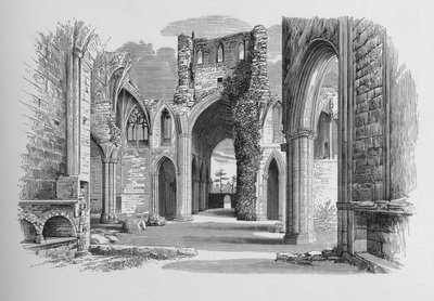 身廊と北と南の通路、メルローズ修道院、c1880、1897 作： Alexander Francis Lydon