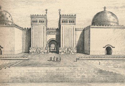 サーゴンズ宮殿、ホルサバード：南東門、1886 作： Alexander Francis Lydon