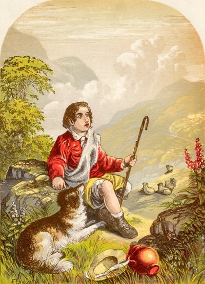 ジョンバニヤンの巡礼者の進歩からの屈辱の谷の羊飼いの少年、1880年頃出版 作： Alexander Francis Lydon