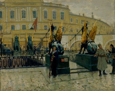 ペトログラード国立銀行を守る革命家の水兵たち（1927年 作： Alexander Fyodorovich Bely