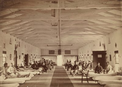 アーモリー スクエア病院、病棟 K の内部、カリフォルニア州。 1863年。 作： Alexander Gardner.
