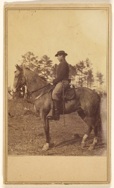 [Man wearing hat, in profile, on horseback] 作： Alexander Gardner