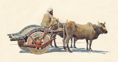 Bullock Cart、ジョードプル、c1880 1905。 作： Alexander Henry Hallam Murray