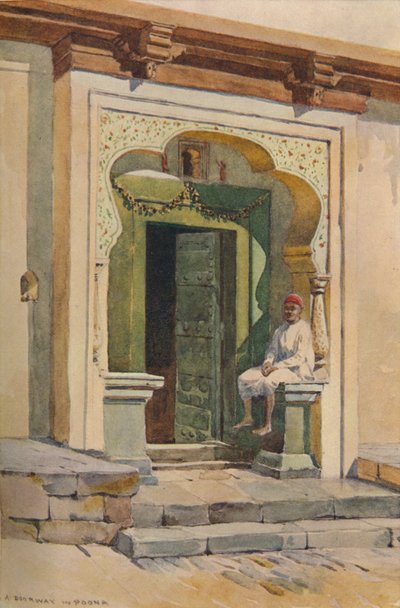 戸口、プーナ、c1880 1905。 作： Alexander Henry Hallam Murray