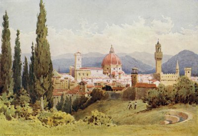 ボーボリ庭園からフィエーゾレを望むフィレンツェ (色リソ) 作： Alexander Henry Hallam Murray