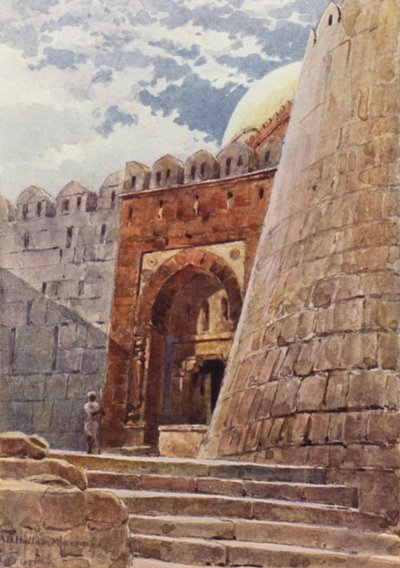 トゥグラックシャーの墓（カラーリトグラフ 作： Alexander Henry Hallam Murray