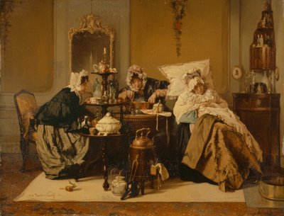 病気の女、1866 作： Alexander Hugo Bakker Korff