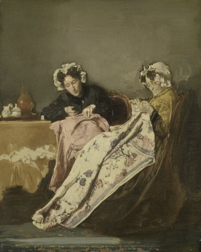 裁縫をする 2 人の女性 作： Alexander Hugo Bakker Korff
