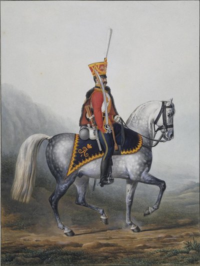 ライフガードヒューサー連隊の兵士、1817年から1824年 作： Alexander Ivanovich Sauerweid