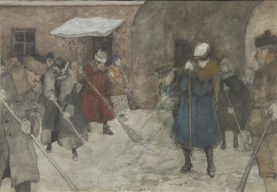 除雪、1921年頃 作： Alexander Ivanovich Vakhrameyev