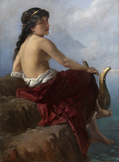 レフカダの崖の上のサッポー、1889 年 作： Alexander Izmailov